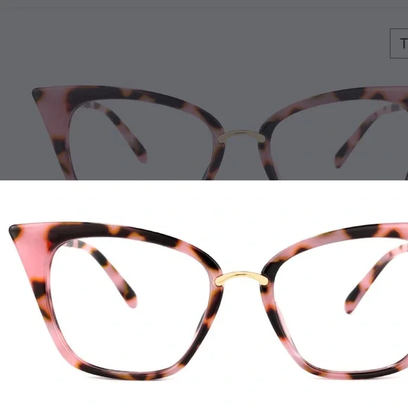 Pink blush rose leopard cat eye plastic eyeglasses frames brown new - Picture 2 of 14
